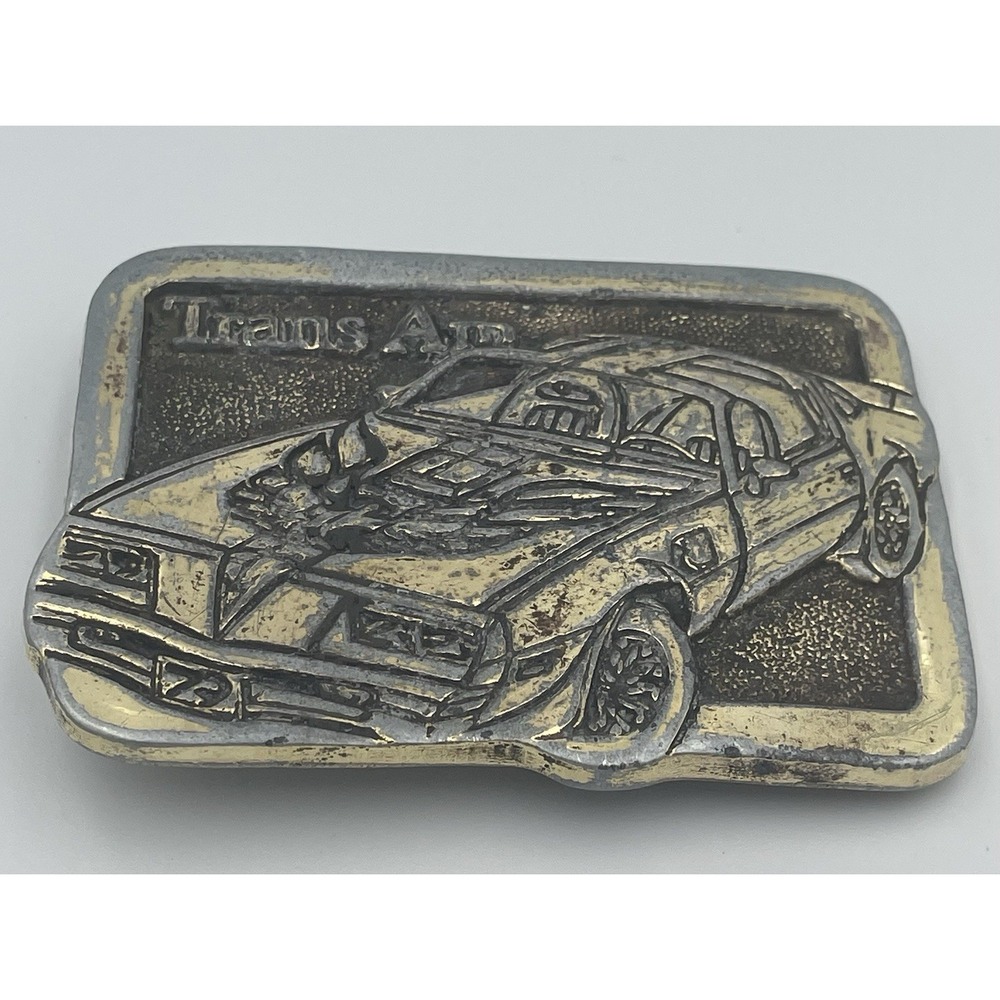Trans-Am Pontiac Firebird Muscle Car Collectors Vintage Brass Belt Buckle 123 - Picture 9 of 12